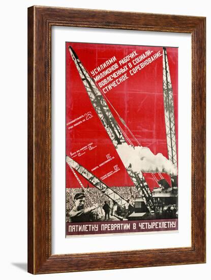 We Will Turn the Five-Year Plan into a Four-Year Plan-Gustav Klutsis-Framed Premium Giclee Print