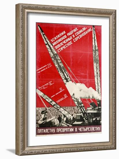 We Will Turn the Five-Year Plan into a Four-Year Plan-Gustav Klutsis-Framed Giclee Print