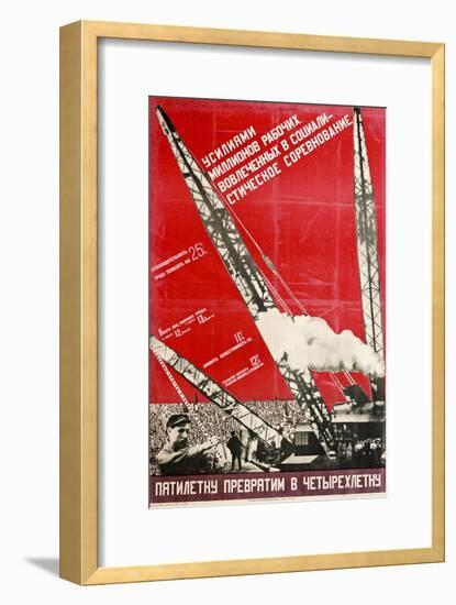 We Will Turn the Five-Year Plan into a Four-Year Plan-Gustav Klutsis-Framed Giclee Print