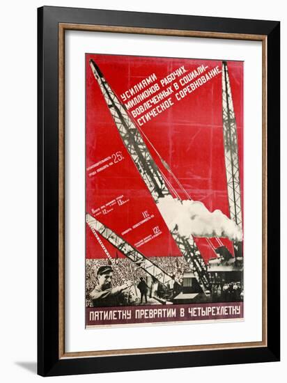 We Will Turn the Five-Year Plan into a Four-Year Plan-Gustav Klutsis-Framed Giclee Print