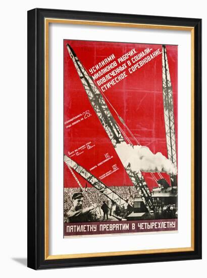 We Will Turn the Five-Year Plan into a Four-Year Plan-Gustav Klutsis-Framed Giclee Print