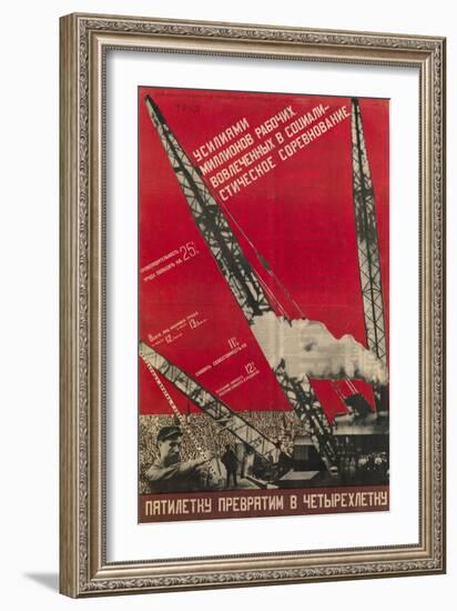 We Will Turn the Five-Year Plan into a Four-Year Plan-Gustav Klutsis-Framed Giclee Print