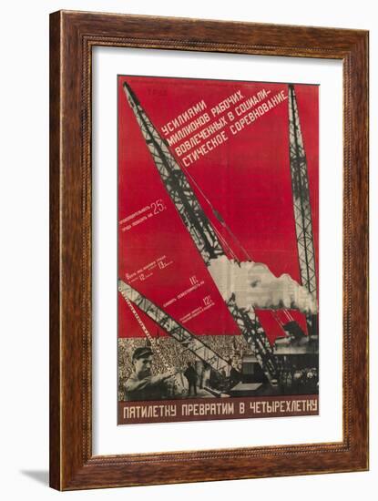 We Will Turn the Five-Year Plan into a Four-Year Plan-Gustav Klutsis-Framed Giclee Print