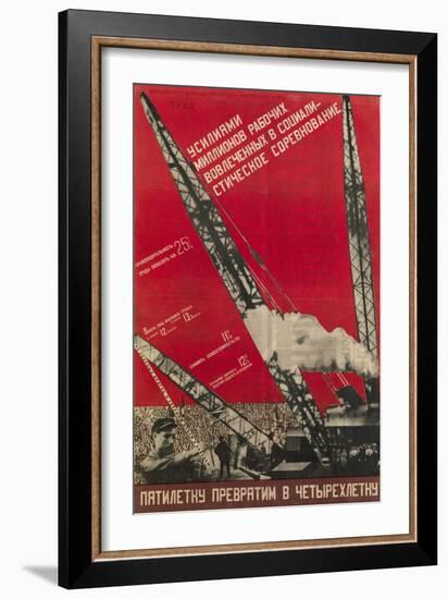 We Will Turn the Five-Year Plan into a Four-Year Plan-Gustav Klutsis-Framed Giclee Print