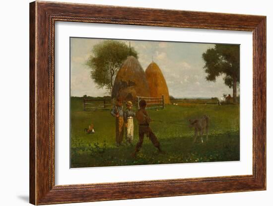 Weaning the Calf, 1875-Winslow Homer-Framed Giclee Print