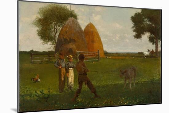Weaning the Calf, 1875-Winslow Homer-Mounted Giclee Print