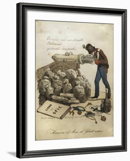 Weapons and Ammunitions of Austrian Ministry, Anti-Austrian Venetian Satire-null-Framed Giclee Print
