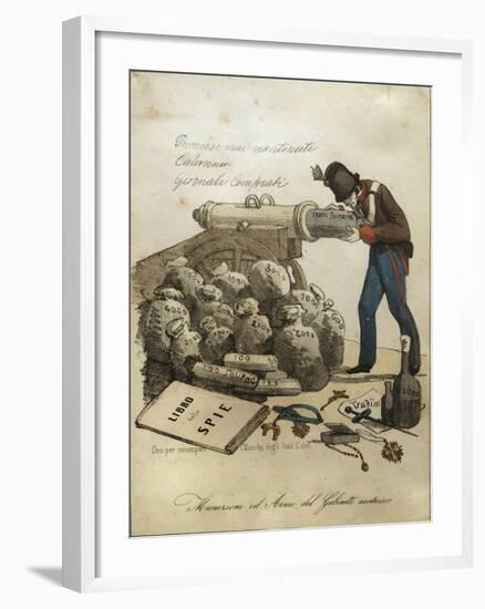 Weapons and Ammunitions of Austrian Ministry, Anti-Austrian Venetian Satire-null-Framed Giclee Print