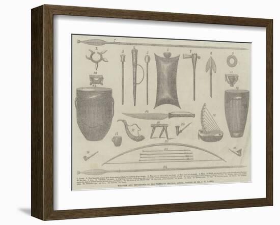 Weapons and Implements of the Tribes of Central Africa, Visited by Mr S W Baker-null-Framed Giclee Print