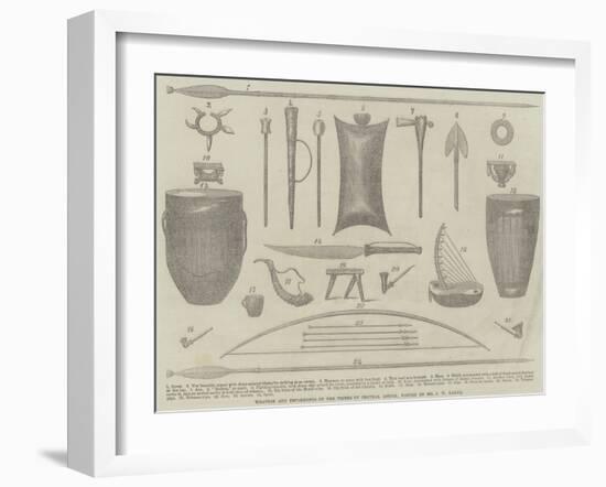 Weapons and Implements of the Tribes of Central Africa, Visited by Mr S W Baker-null-Framed Giclee Print