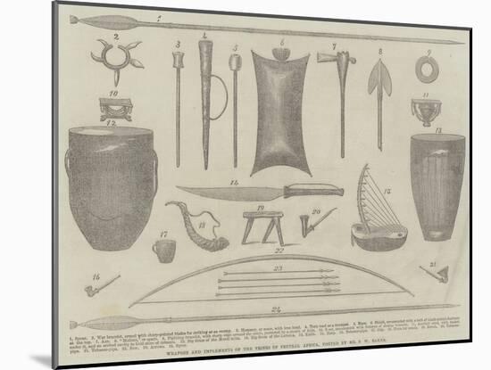 Weapons and Implements of the Tribes of Central Africa, Visited by Mr S W Baker-null-Mounted Giclee Print