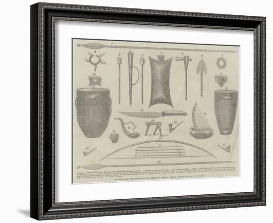 Weapons and Implements of the Tribes of Central Africa, Visited by Mr S W Baker-null-Framed Giclee Print