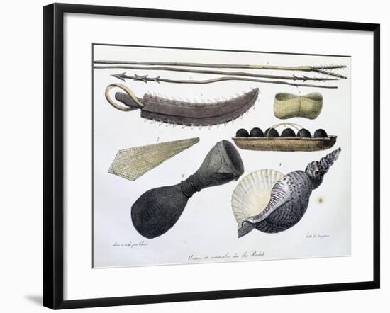 Weapons and Tools of Radak Islands, Marshall Islands-Louis Choris-Framed Giclee Print