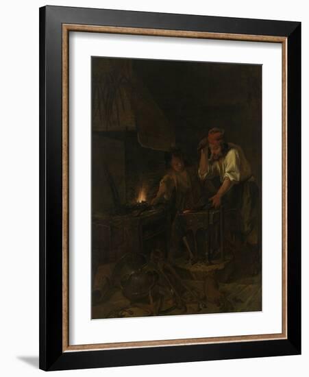 Weaponsmith-Gabriel Metsu-Framed Art Print