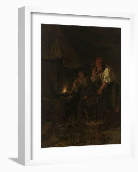 Weaponsmith-Gabriel Metsu-Framed Art Print