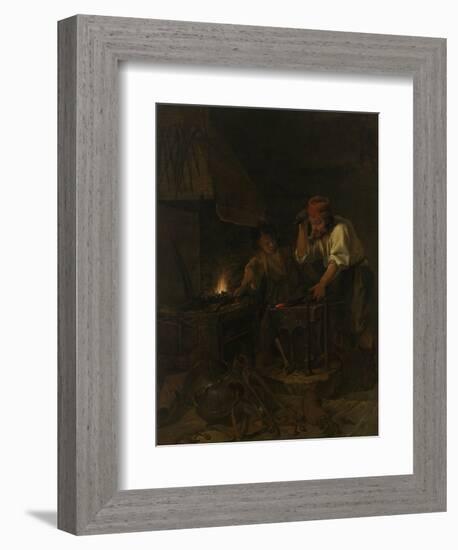 Weaponsmith-Gabriel Metsu-Framed Art Print