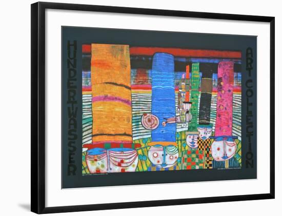 WEARING HATS - CHAPEAUX QUI PORTENT , 1982-Friedensreich Hundertwasser-Framed Art Print