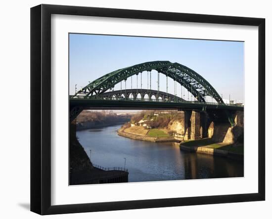 Wearmouth Bridge over the River Wear, Sunderland, Tyne and Wear, England, United Kingdom, Europe-Mark Sunderland-Framed Photographic Print