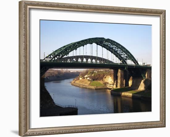 Wearmouth Bridge over the River Wear, Sunderland, Tyne and Wear, England, United Kingdom, Europe-Mark Sunderland-Framed Photographic Print