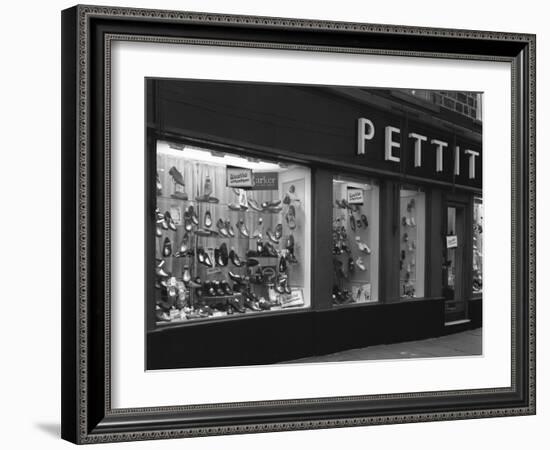 Wearra Shoes, Shop Window Display, Mexborough, South Yorkshire, 1960-Michael Walters-Framed Photographic Print