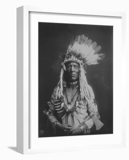 Weasel Tail Piegan Indian Native American Curtis Photograph-Lantern Press-Framed Art Print