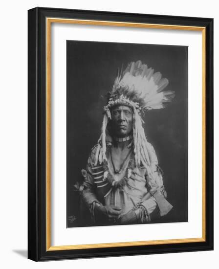 Weasel Tail Piegan Indian Native American Curtis Photograph-Lantern Press-Framed Art Print