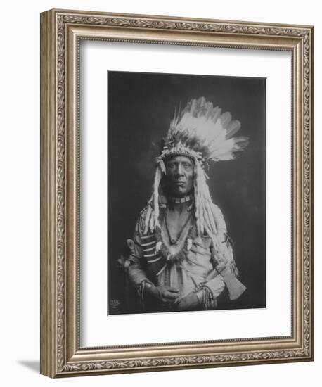 Weasel Tail Piegan Indian Native American Curtis Photograph-Lantern Press-Framed Art Print