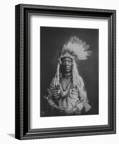 Weasel Tail Piegan Indian Native American Curtis Photograph-Lantern Press-Framed Art Print