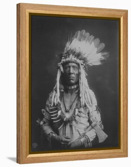 Weasel Tail Piegan Indian Native American Curtis Photograph-Lantern Press-Framed Stretched Canvas