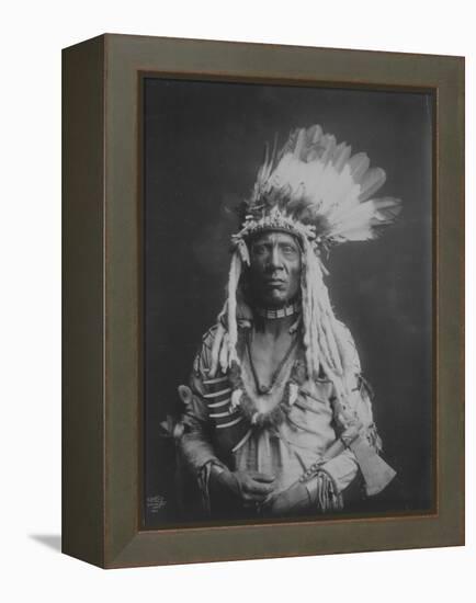 Weasel Tail Piegan Indian Native American Curtis Photograph-Lantern Press-Framed Stretched Canvas