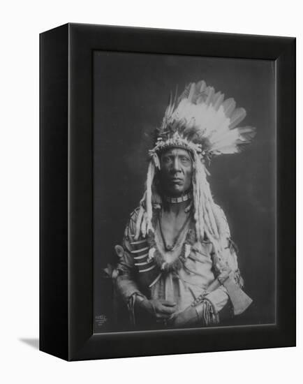 Weasel Tail Piegan Indian Native American Curtis Photograph-Lantern Press-Framed Stretched Canvas