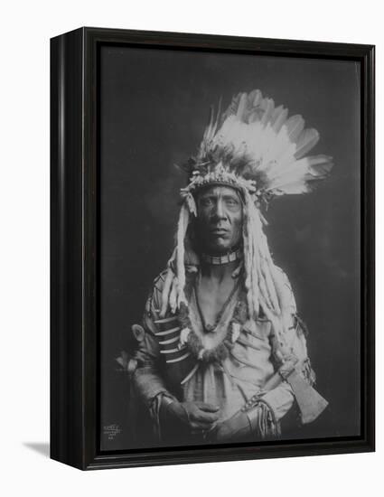 Weasel Tail Piegan Indian Native American Curtis Photograph-Lantern Press-Framed Stretched Canvas