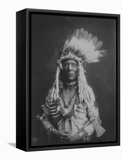 Weasel Tail Piegan Indian Native American Curtis Photograph-Lantern Press-Framed Stretched Canvas