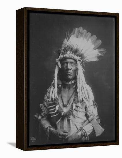 Weasel Tail Piegan Indian Native American Curtis Photograph-Lantern Press-Framed Stretched Canvas