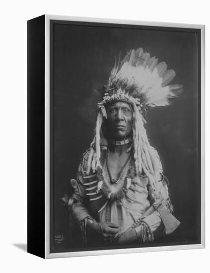 Weasel Tail Piegan Indian Native American Curtis Photograph-Lantern Press-Framed Stretched Canvas