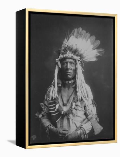 Weasel Tail Piegan Indian Native American Curtis Photograph-Lantern Press-Framed Stretched Canvas