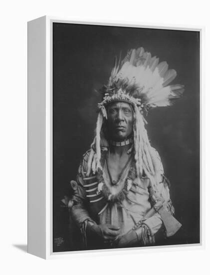 Weasel Tail Piegan Indian Native American Curtis Photograph-Lantern Press-Framed Stretched Canvas