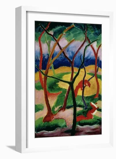 Weasels Playing, 1911-Franz Marc-Framed Giclee Print