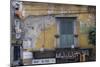 Weather and Sun-Beaten Corner Facade of a Residence on Top of a Shop, Naples, Campania, Italy-Natalie Tepper-Mounted Photo