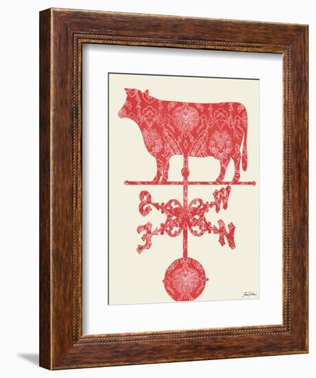 Weather Vane Cow-Tina Carlson-Framed Premium Giclee Print