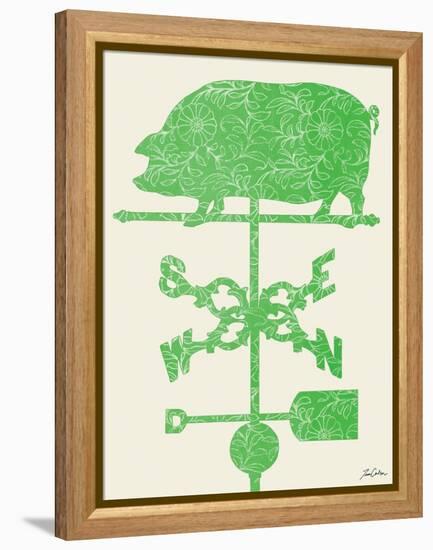 Weather Vane Hog-Tina Carlson-Framed Stretched Canvas