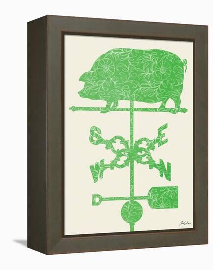 Weather Vane Hog-Tina Carlson-Framed Stretched Canvas