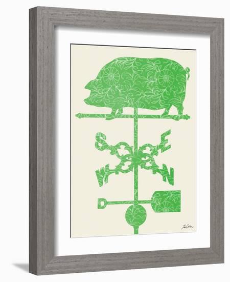 Weather Vane Hog-Tina Carlson-Framed Art Print