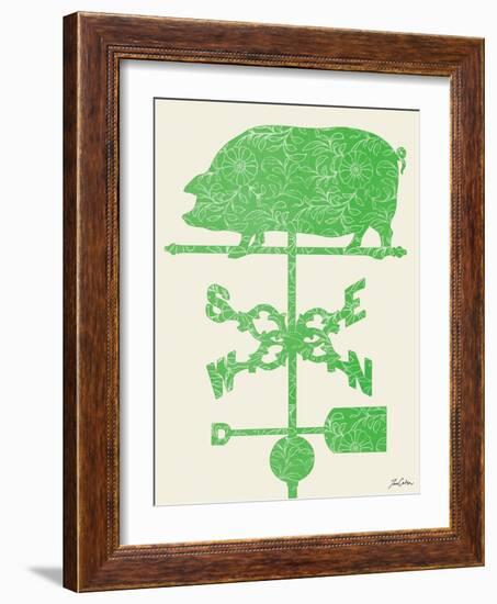 Weather Vane Hog-Tina Carlson-Framed Art Print