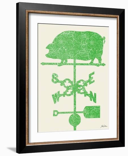 Weather Vane Hog-Tina Carlson-Framed Art Print