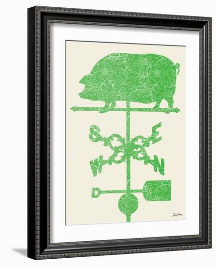 Weather Vane Hog-Tina Carlson-Framed Art Print