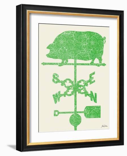 Weather Vane Hog-Tina Carlson-Framed Art Print