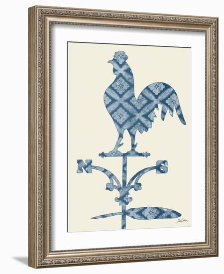 Weather Vane Rooster-Tina Carlson-Framed Art Print