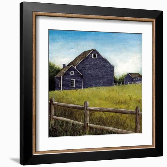 Weathered Barns Navy-David Carter Brown-Framed Art Print