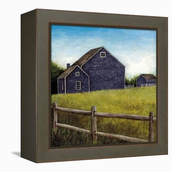 Weathered Barns Navy-David Carter Brown-Framed Stretched Canvas